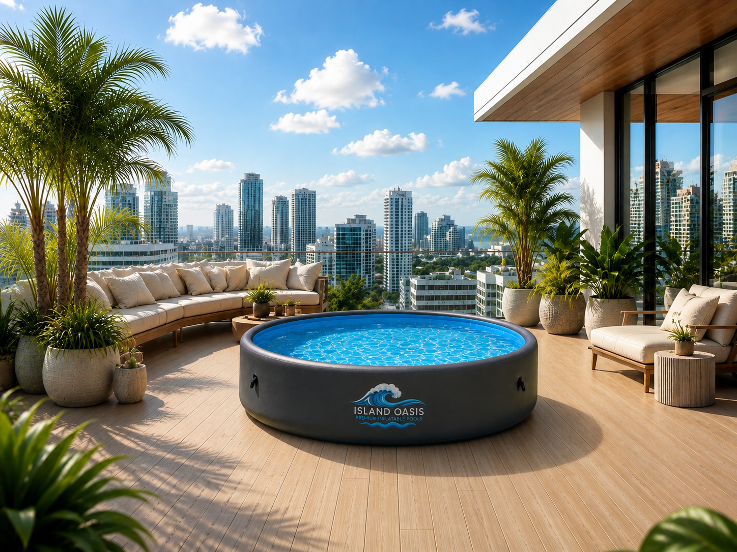 Oasis Lagoon deep navy designer inflatable pool