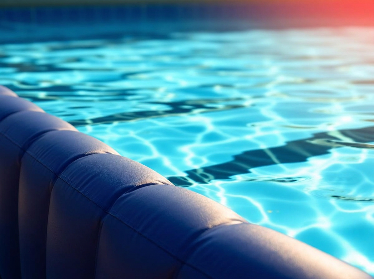 Close detail of the thick multi layer pool wall